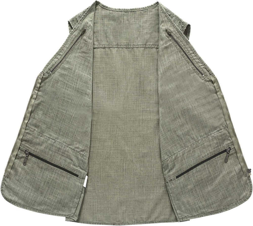 Spanye Mens Outdoor Fishing Vest Safari Travel Photography Vests Jacket Multi Pocket