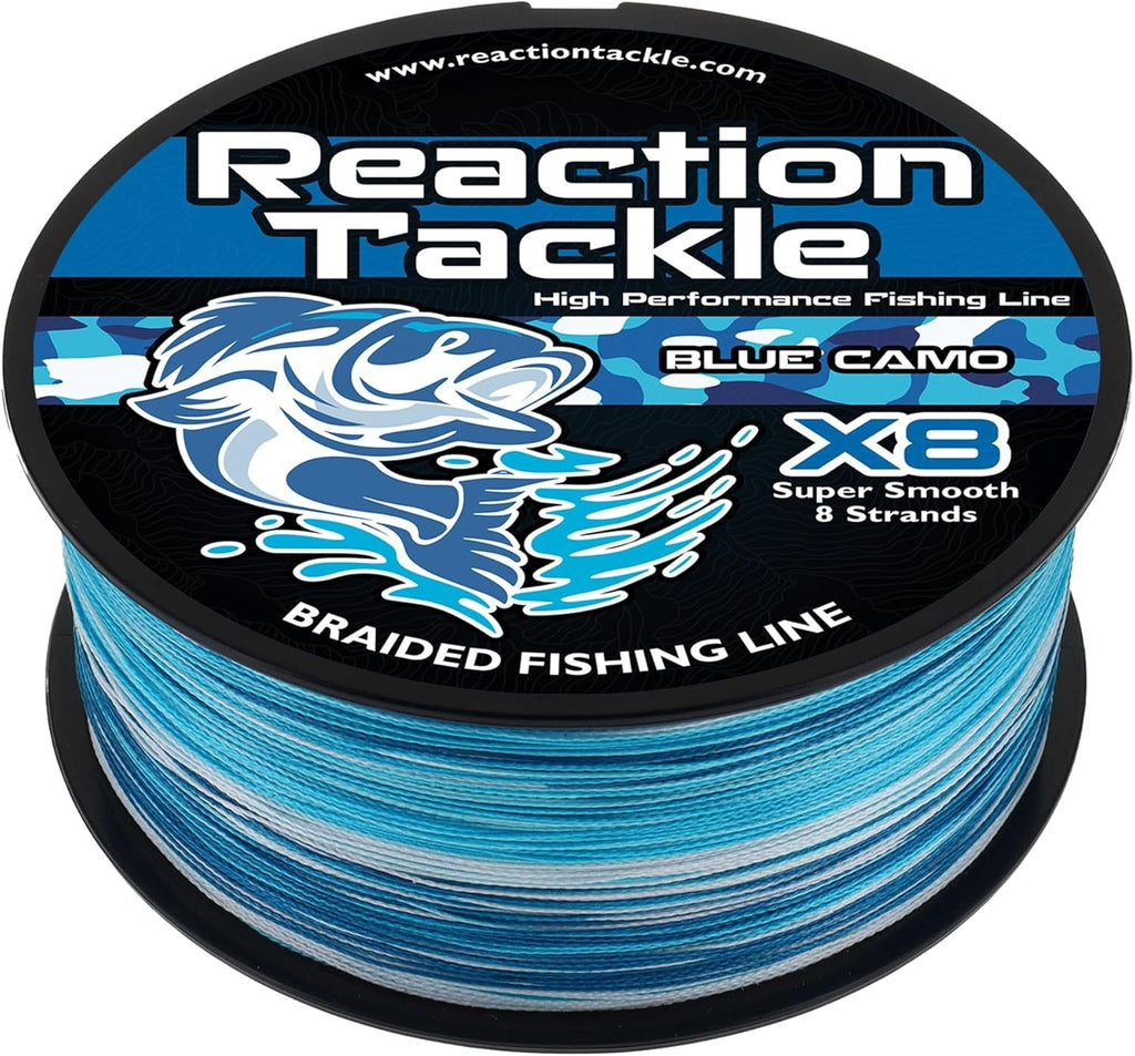 Reaction Tackle Braided Fishing Line - Pro Grade Power Performance for Saltwater or Freshwater Fish - Colored Fishing Line Braid for Extra Visibility