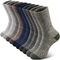 SIMIYA 5 Pairs Merino Wool Socks for Men, Super Thick Hiking Thermal Socks for Cold Weather | Thick Cushion, Moisture Wicking, Warm Winter, Breathable, Crew Socks, Outdoor Hiking, Everyday Wear