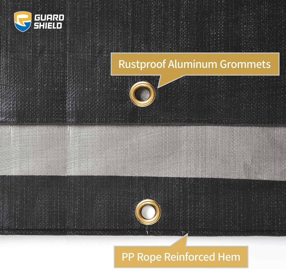 GUARD SHIELD Super Heavy Duty Black/Silver Ploy Tarp Cover 10x20 Feet Waterproof Tarps 16mil Thick UV and Tear Resistant Tarpualin