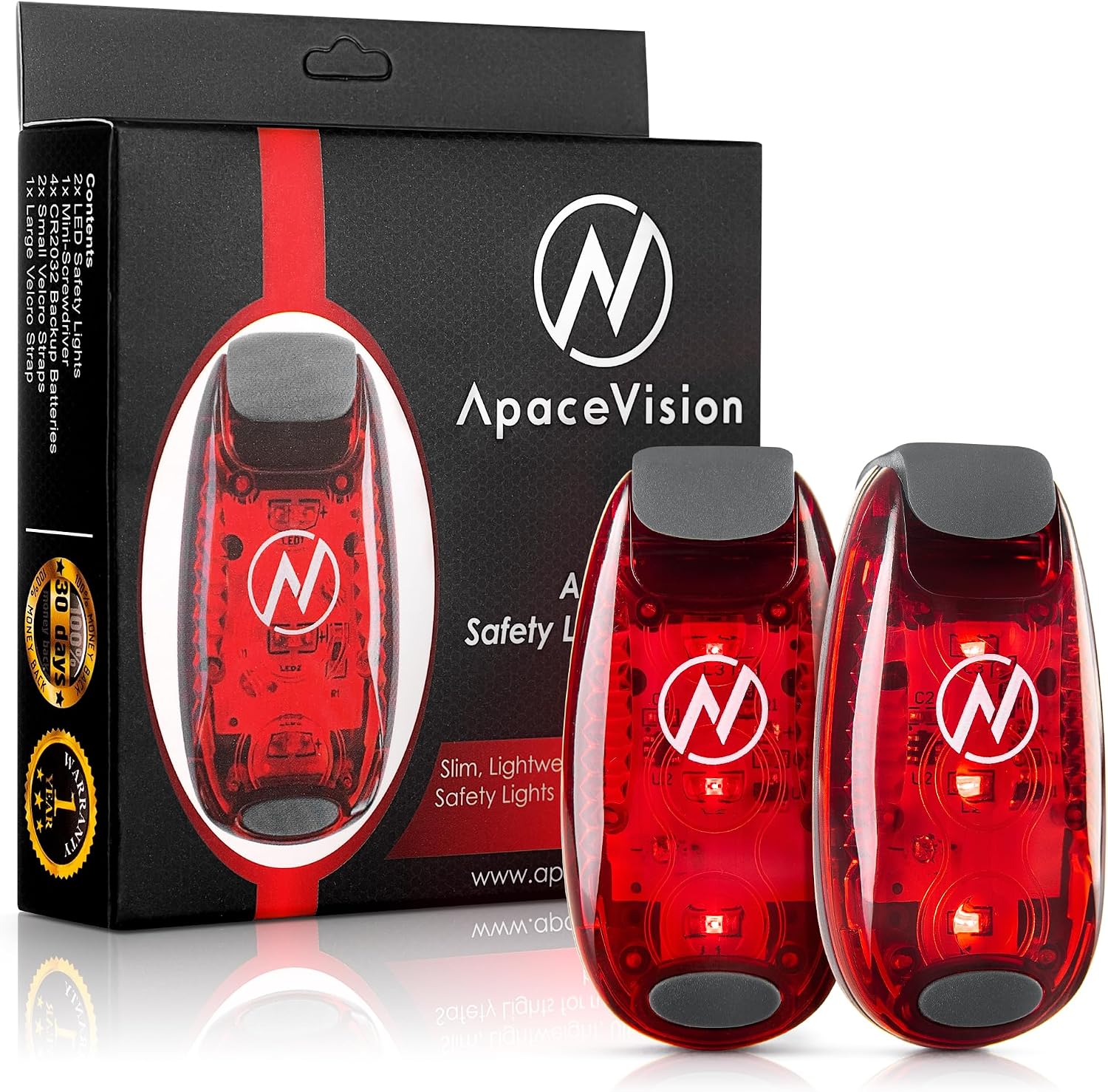 LED Safety Light (2 Pack) with Bonus Items – Clip On Strobe/Running Lights for Runners, Dogs, Bikes, Walking and More
