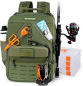 KastKing KarryAll Fishing Backpack with Rod Holder 4 Tackle Boxes, 40/26L