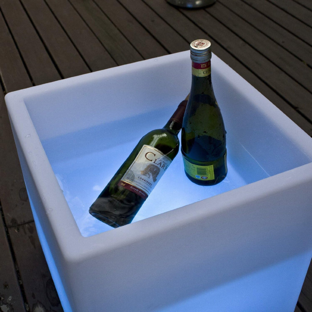 Mr.Go 16" Hollow LED Light Cube, RGB Glowing Storage Container & Ice Bucket