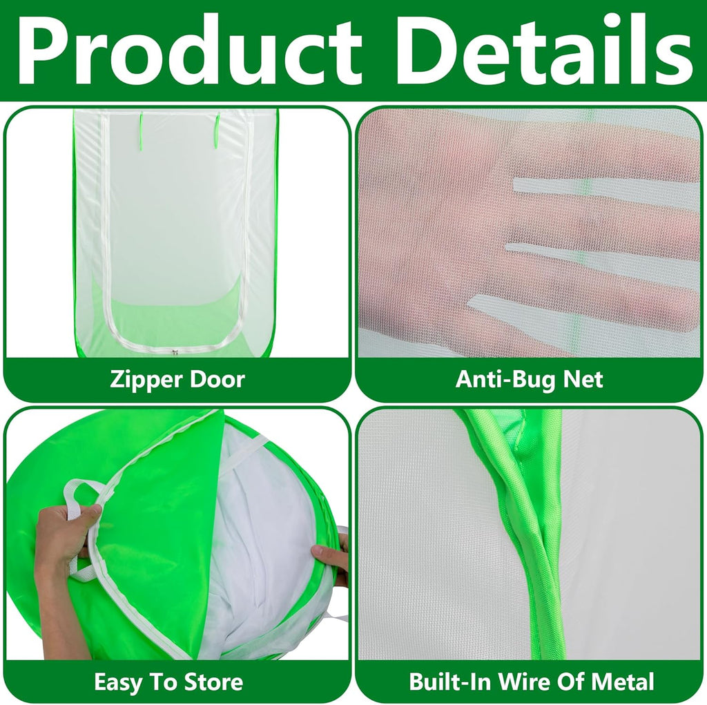 59"x35"x35" Pop Up Garden Mesh Plant Cover, Garden Netting Insect Enclosure