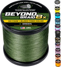 Beyond Braid Braided Fishing Line -Super Strong - Abrasion Resistant - No Stretch -Blue Camo, Moss Camo, White, Green, Pink, Blue, 4 Strand 8 Strand