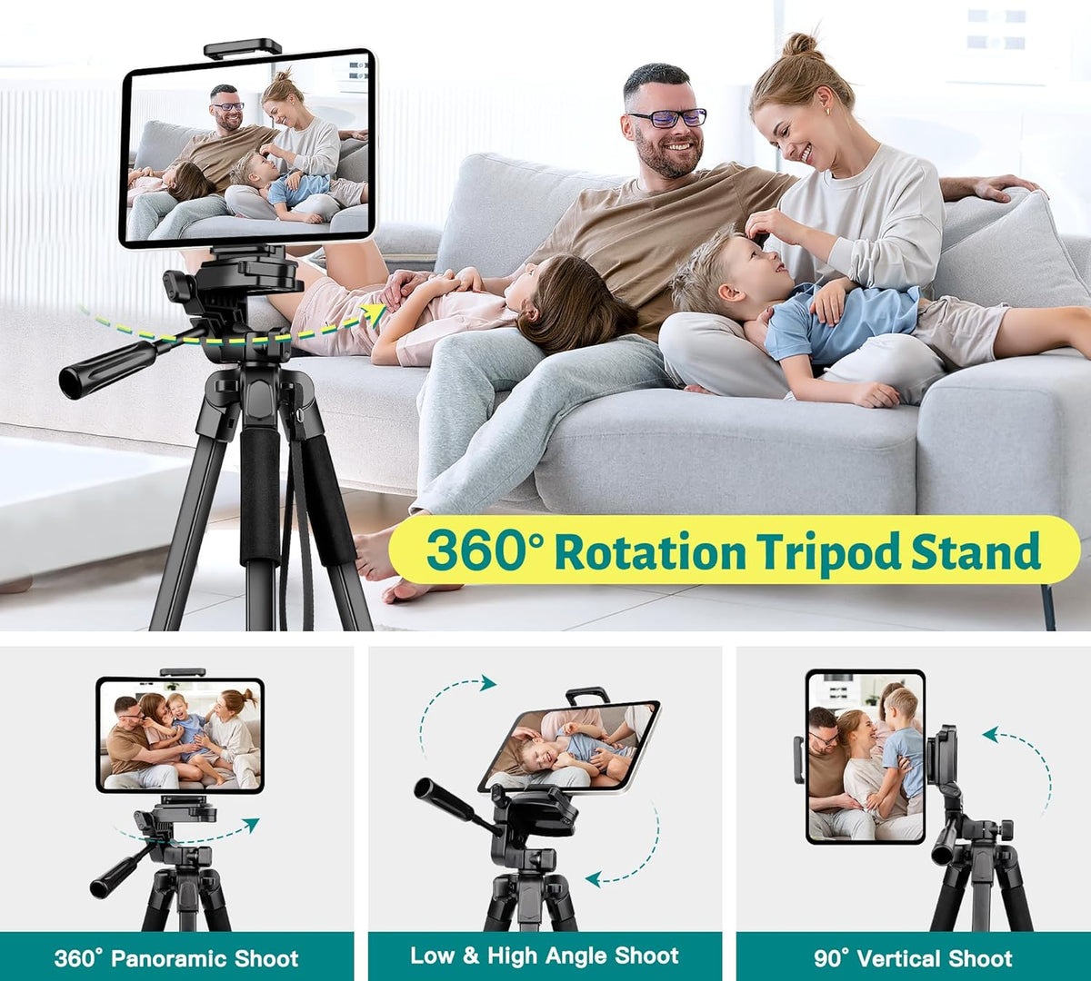 JOILCAN Phone Tripod, 67" Camera Tripod Stand for iPhone iPad