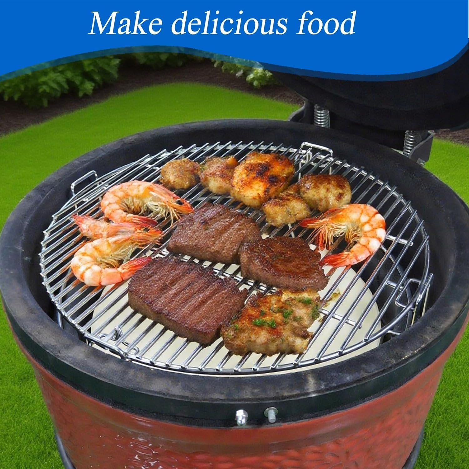 S2C (1-Pack) Cooking Grate System Grilling Accessory for 18" Kamado Joe Classic, Large Big Green Egg, Coyote The Asado Cooker, Pit Boss and Other kamado Grill