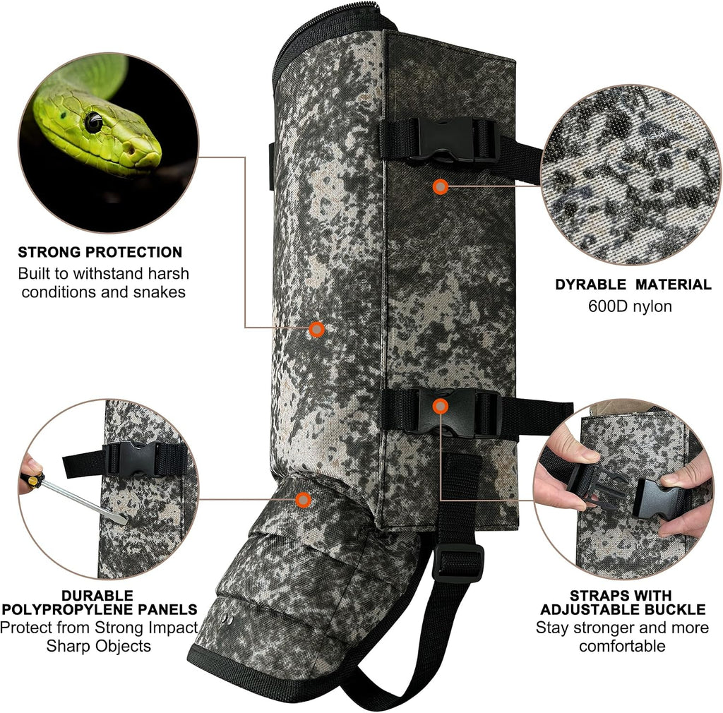 MDSTOP Snake Gaiters Leg Guards, Waterproof Snake Guards, Adjustable Snake Bite Protection for Lower Legs, Snake Chaps for Men & Women, Snake Proof Gaiters for Hunting,Outdoor and Farm Working