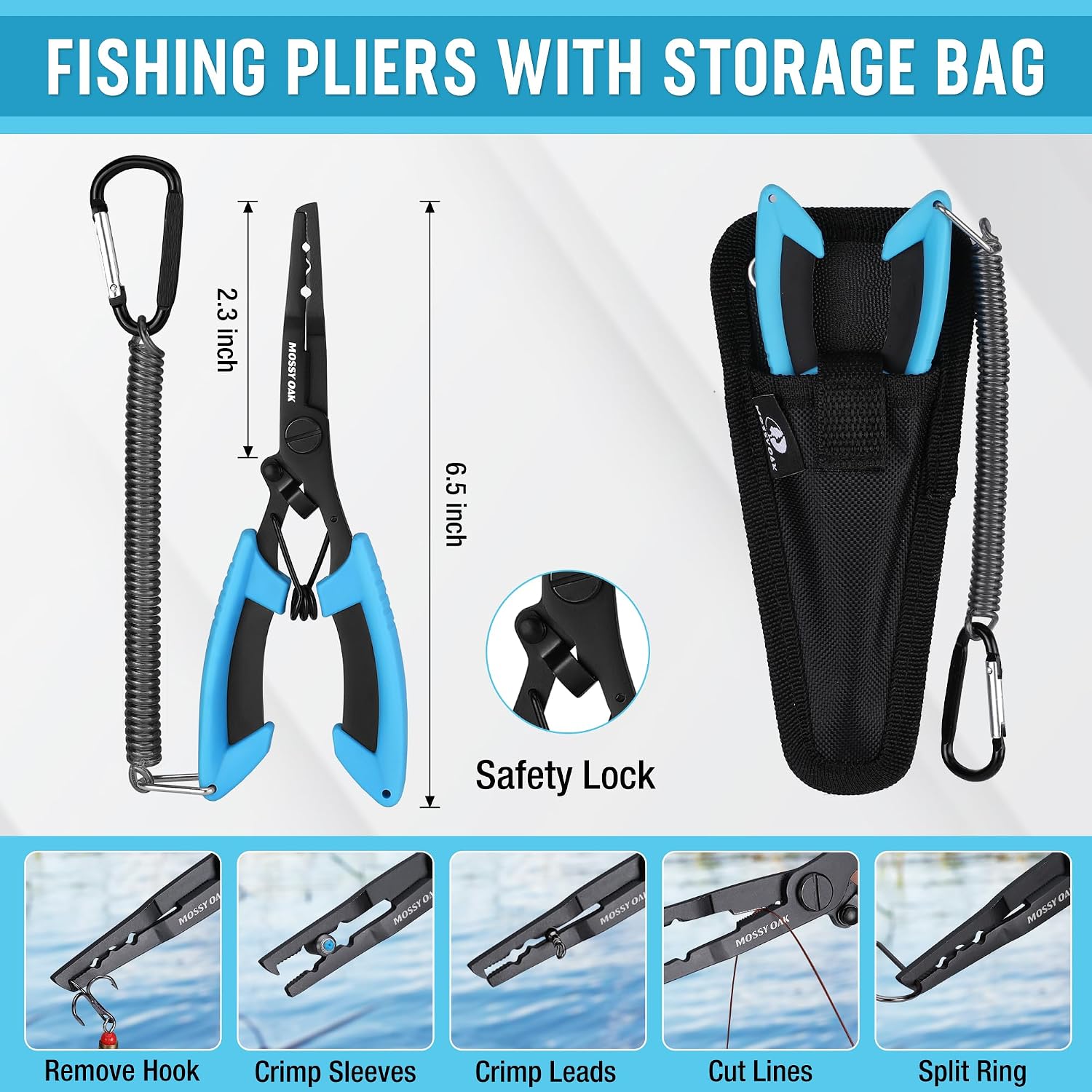 Mossy Oak Fishing Tools Kit – Fishing Plier and Fish Lip Gripper Set