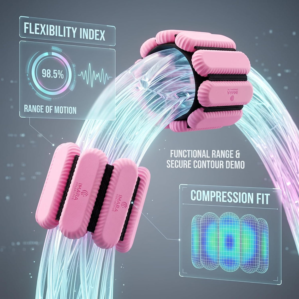 Wrist and Ankle Weights for Women, 2 Pack, 1 lb Each, Adjustable Pink Bands