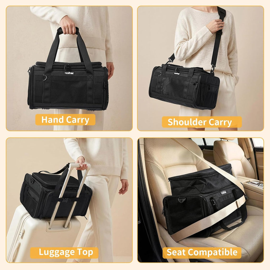 Apollo Walker Cat Carrier Airline Approved Expandable Black