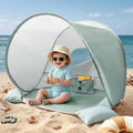 Tiny Land Baby Beach Tent, Pop Up Baby Tent with UPF 50+ Sun Protection | Portable Baby Beach Essentials, 35.4"x27.6"x31.5" Sun Shelter for Infants, Baby Outdoor Use, Pastel Aqua