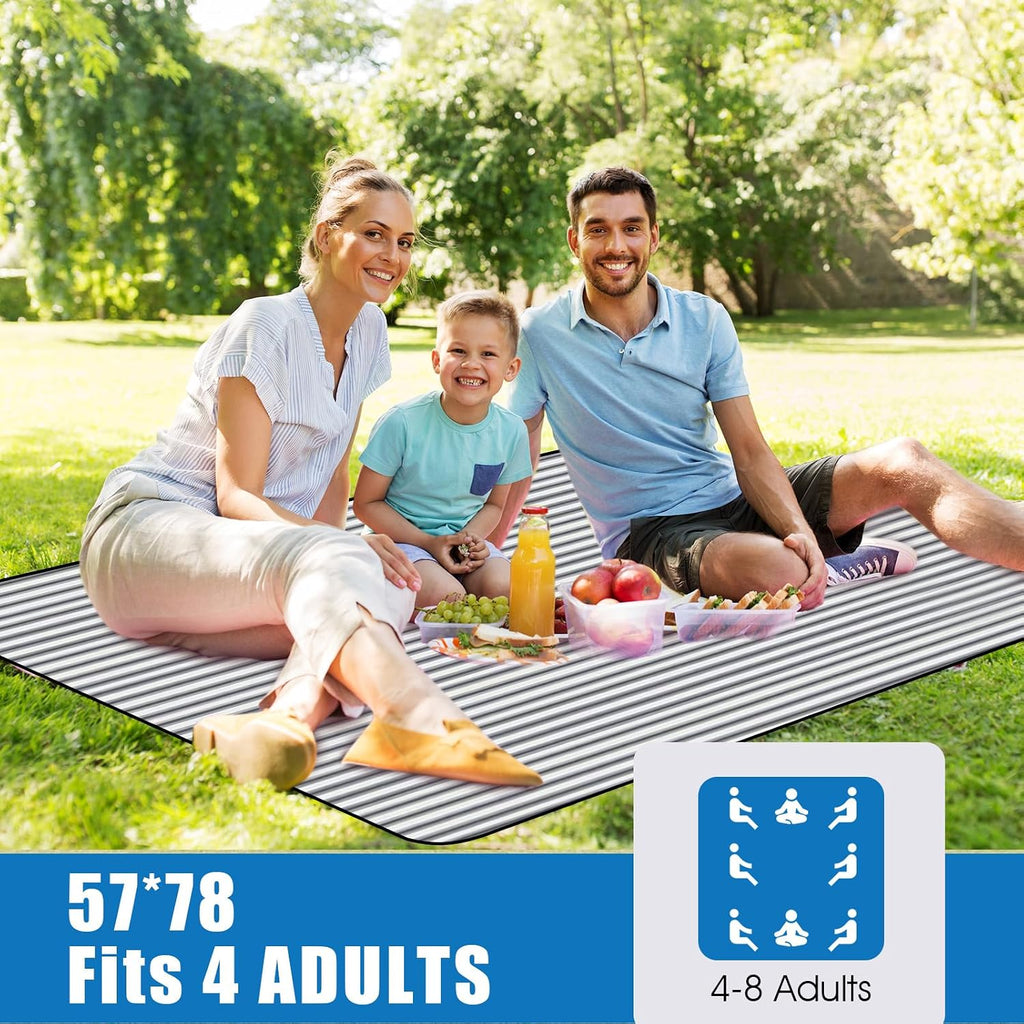 G GOOD GAIN Waterproof Picnic Blankets Outdoor Machine Washable, Berry Blue