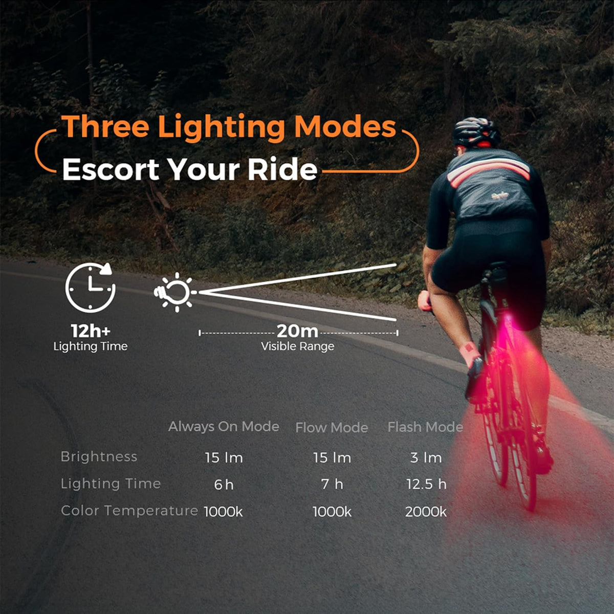 FLEXTAILGEAR Mini Bike Tire Pump with Gauge & Professional Taillight, 120 PSI Portable Electric Bicycle Pump with Presta and Schrader Valve for Road and Mountain Bikes, Motorcycle, Balls