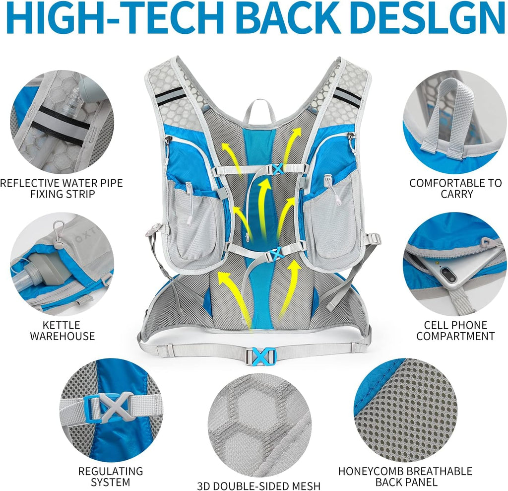 IX INOXTO Hydration Pack Backpack, Lightweight Water Backpack with 2L Hydration Bladder Daypack for Men Women,Running Hydration Vest for Trail Running Hiking Cycling Race Climbing