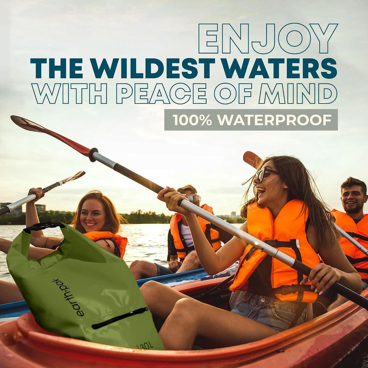 Earth Pak Waterproof Dry Bag with Zippered Pocket - Waterproof Dry Bag Backpack Keeps Gear Dry