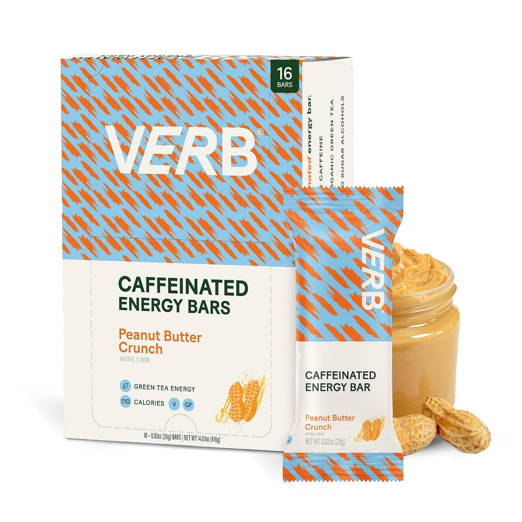 Verb Caffeinated Energy Bars Peanut Butter Cookie (26g, Pack of 16)