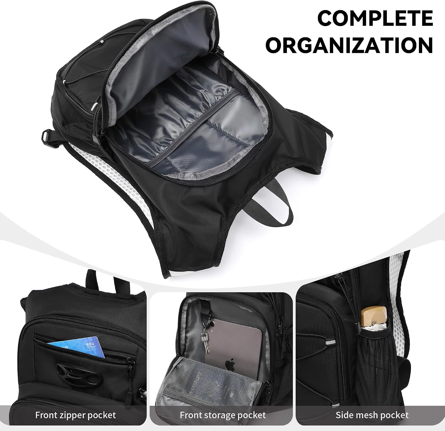 Wotony Lightweight Hydration Backpack with 2LOR 3LWater Bladder for Cycling Hiking Rave - Water Daypack for Men Women
