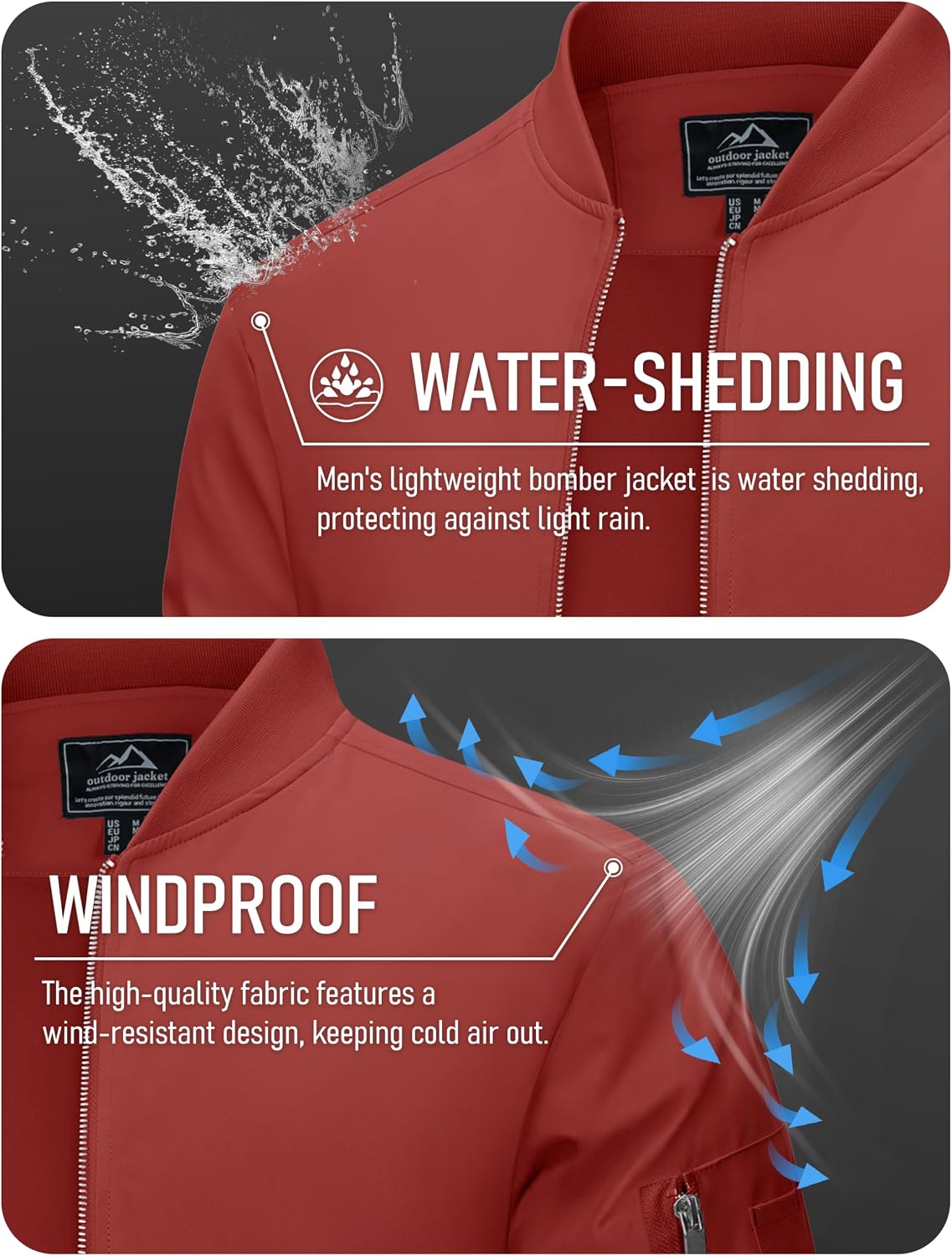 MAGCOMSEN Men's Bomber Jacket Lightweight Windbreaker Spring Fall Jacket