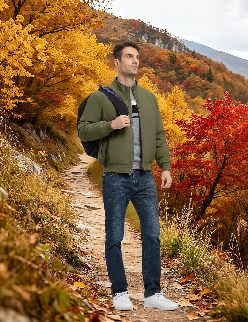 TBMPOY Men's Winter Jackets Bomber Padded Casual Windbreaker Warm Fall Coat