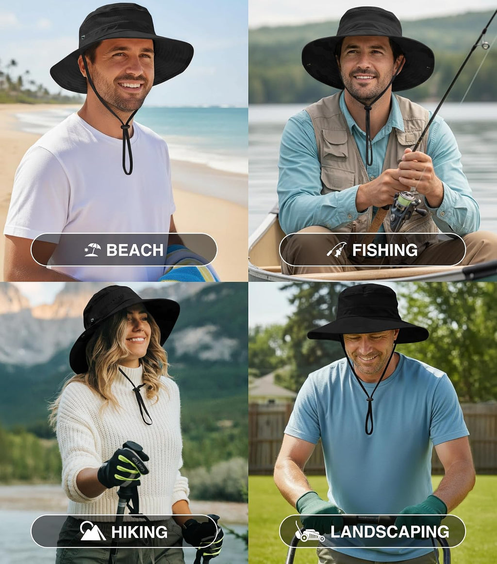 GearTOP Safari Hat for Men Sun Hats for Women UV Protection UPF 50+ Fishing, Gardening, Hiking Hat (22-23 1/2")