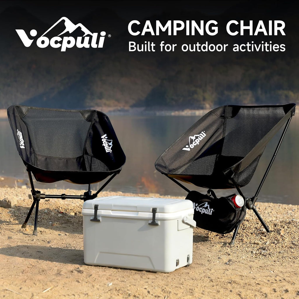 Camping Chair, Lightweight Folding Backpacking Hiking Chair, Compact Portable 330 lbs Capacity，Gifts for Men (Black -1pack