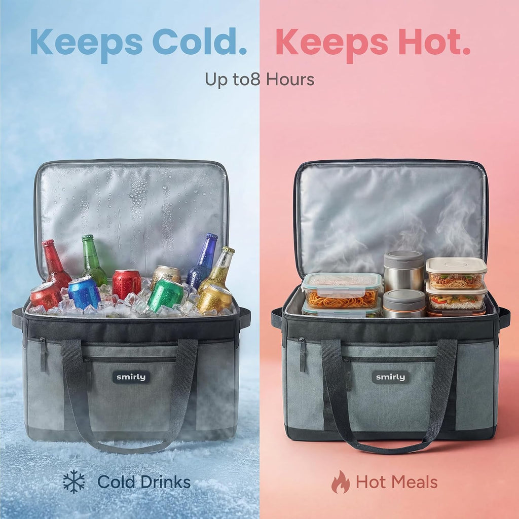 SMIRLY Cooler Bags Insulated, Large Soft Collapsible Cooler, 48 Cans