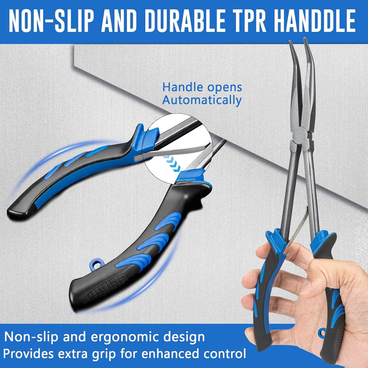 THKFISH 11" Long Nose Fishing Pliers-Saltwater Freshwater Hook Remover for Bass, Snook, Trout- Stainless Steel Corrosion-Resistant PTFE Coated Needle Nose Pliers