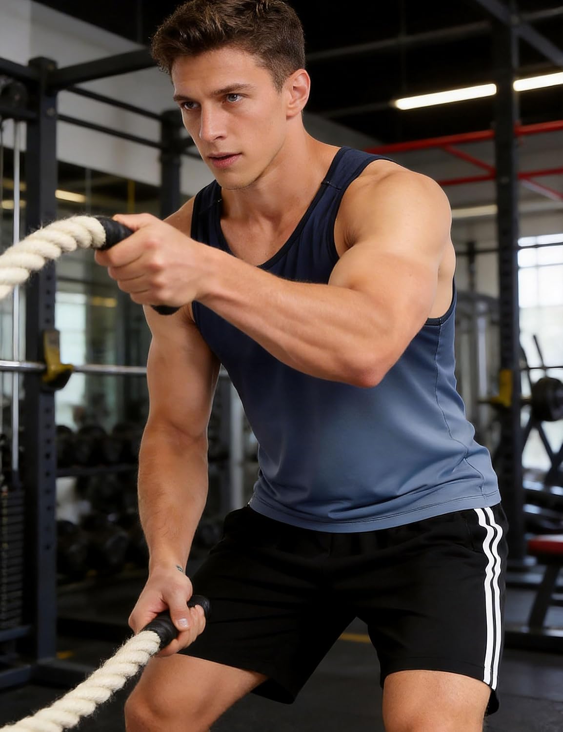 EZRUN Men's Quick Dry Workout Tank Top UPF 50+ Sweat-Wicking Gym Shirt