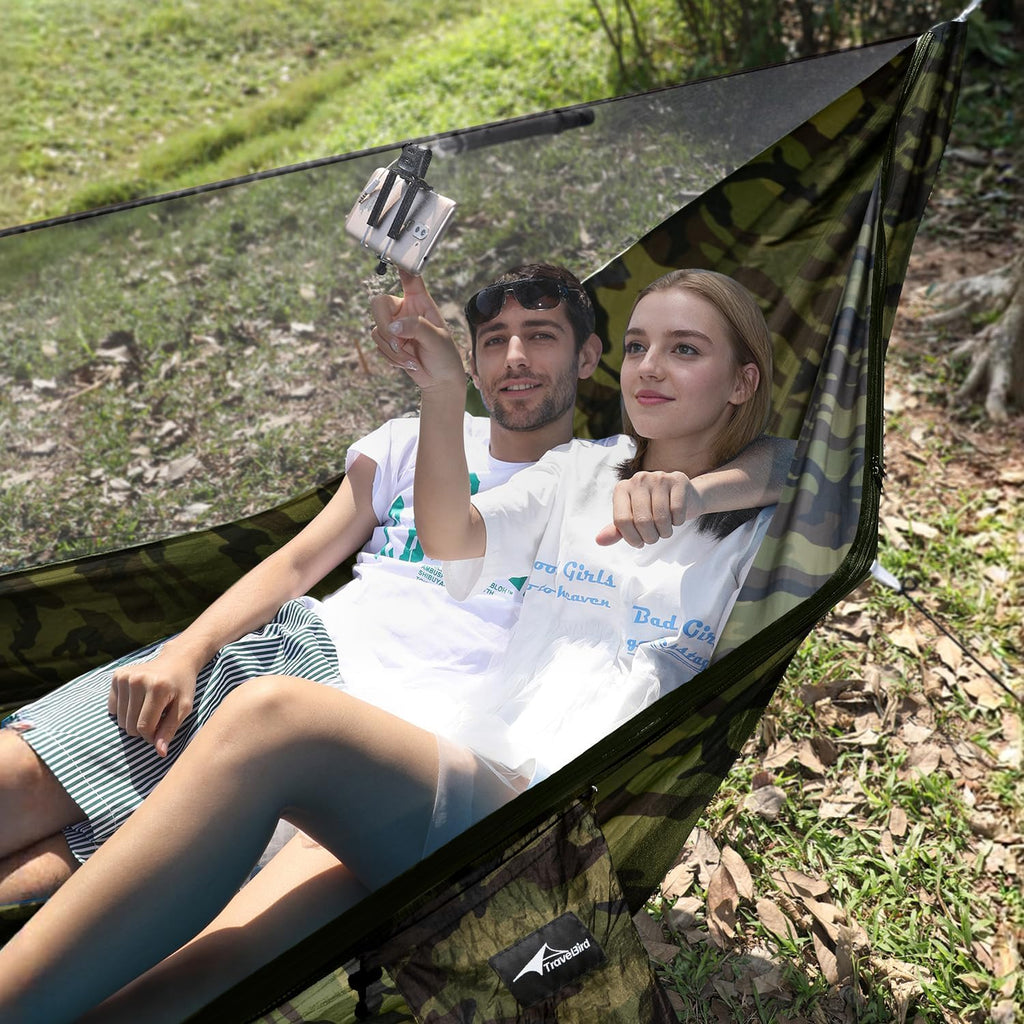 Camping Hammock with Mosquito Net and Ridge Rope, 2 Person Extra Large