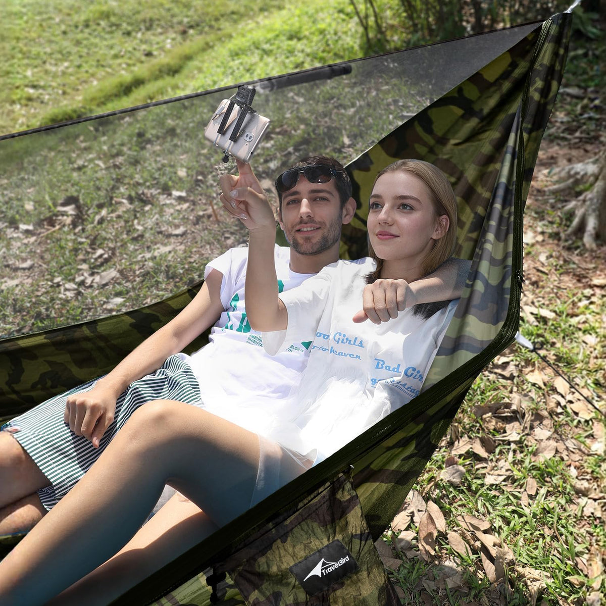Camping Hammock with Mosquito Net and Ridge Rope, 2 Person Extra Large