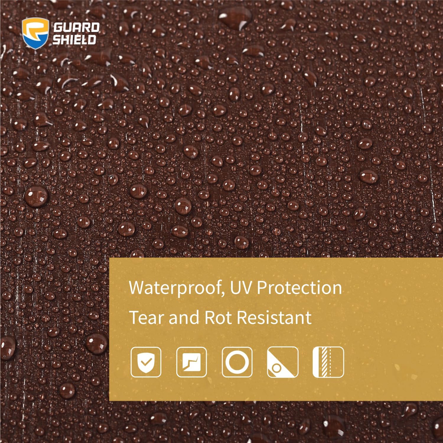 GUARD SHIELD Tarps Heavy Duty Waterproof Brown/Green Plus+ 12x12 FT 12 mil