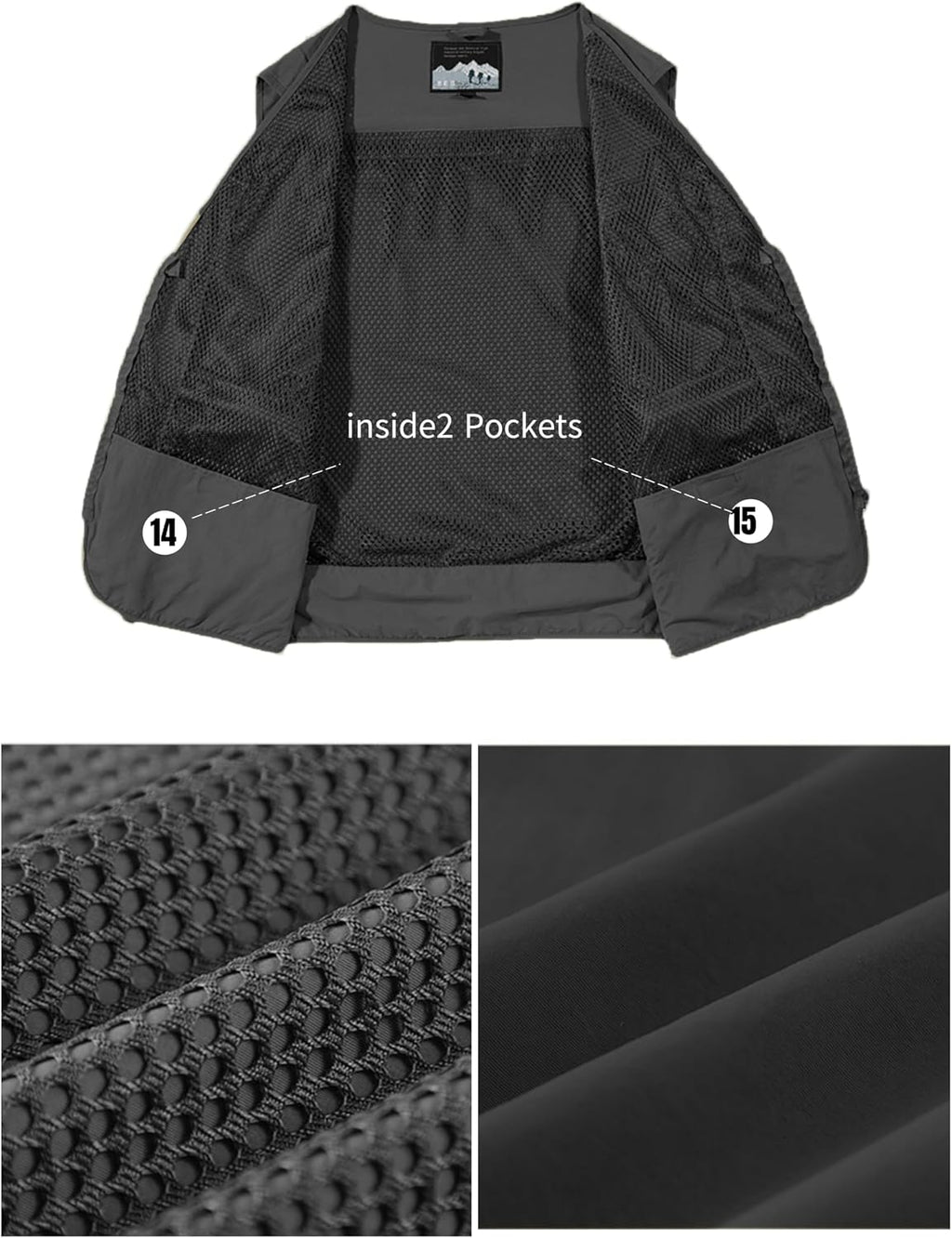 Men's Lightweight Mesh Fishing Vest Utility Outdoor Multi-Pocket Hunting Cargo Vest