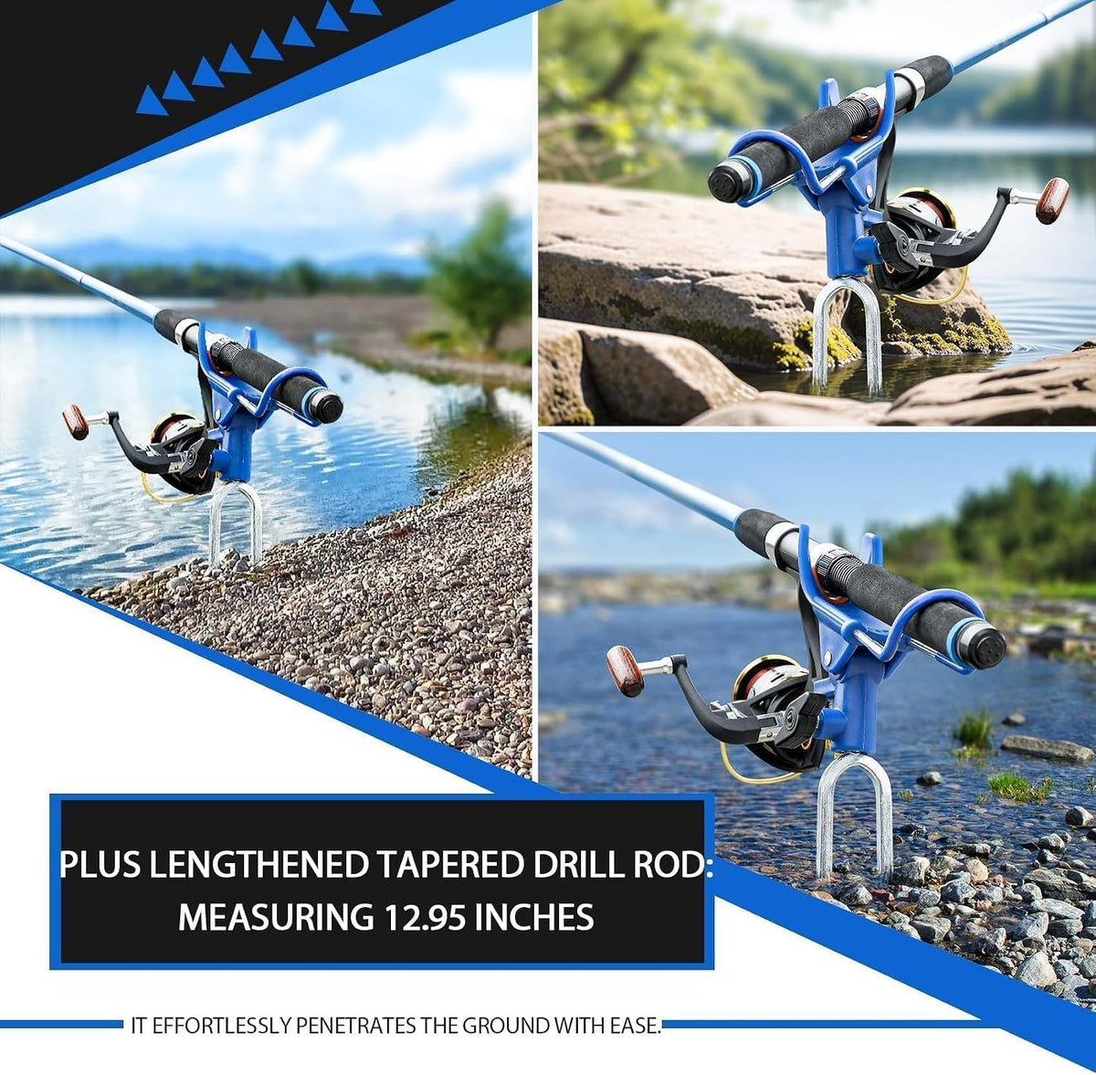 DZrudun Fishing Rod Holder for Ground,Fishing Pole Holders for Ground 2/4PC