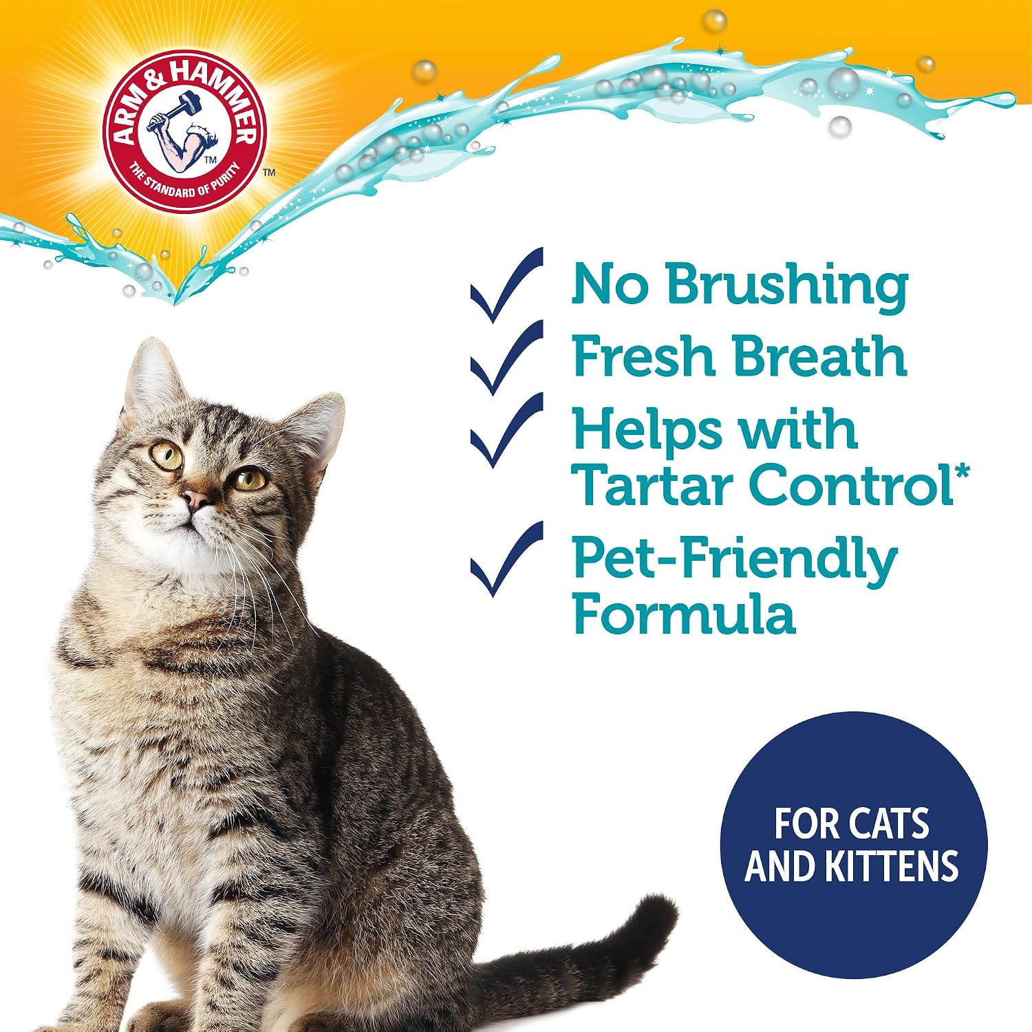 Arm & Hammer Complete Care Cat Dental Water Additive, 8 Fl Oz, 2-Pack