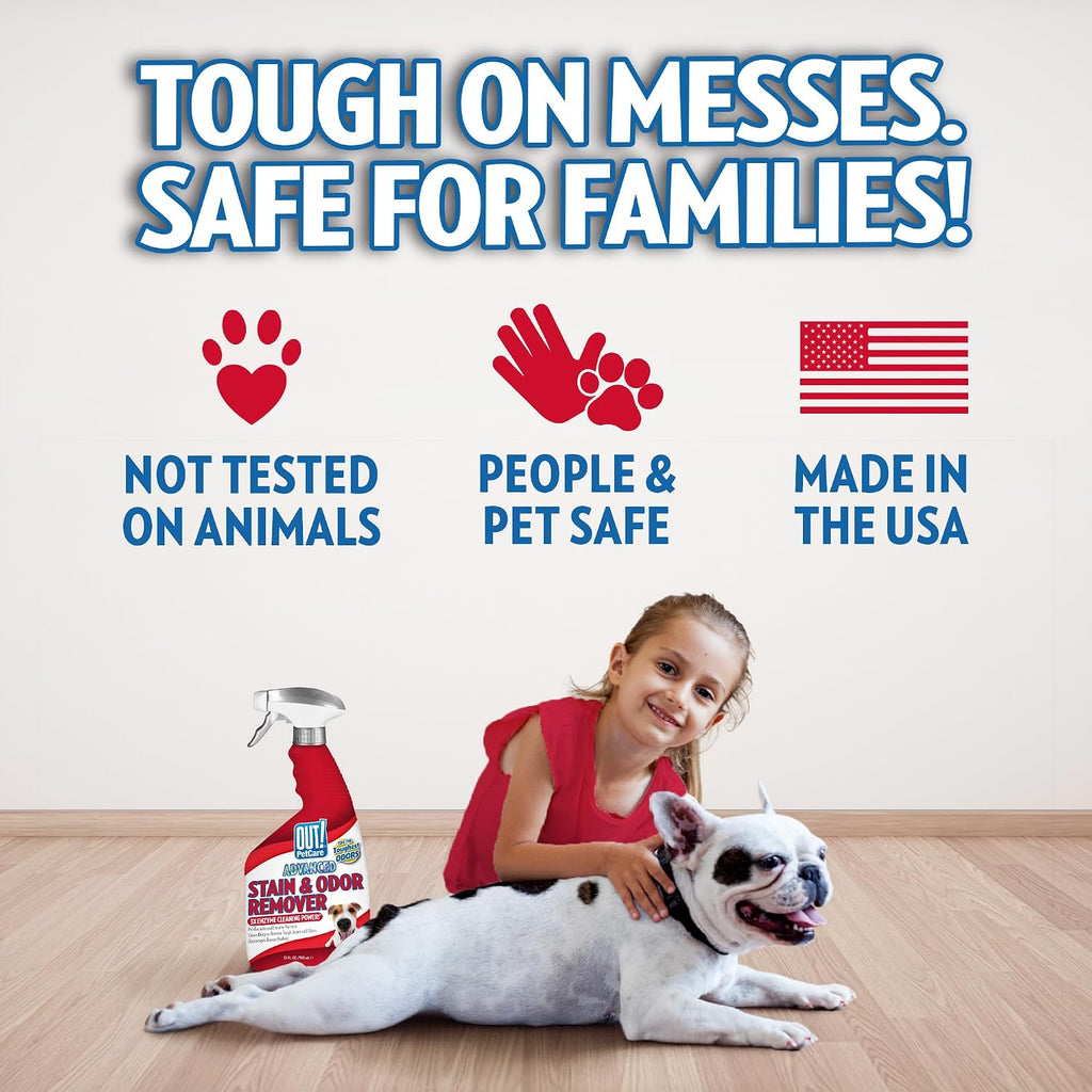 OUT! PetCare Pet Stain & Odor Remover, Carpet Cleaner, 32oz (2 Pack)