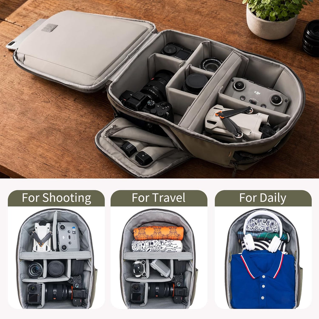 Besnfoto Lightweight Camera Backpack - Everyday Laptop Bag for DSLR Drone