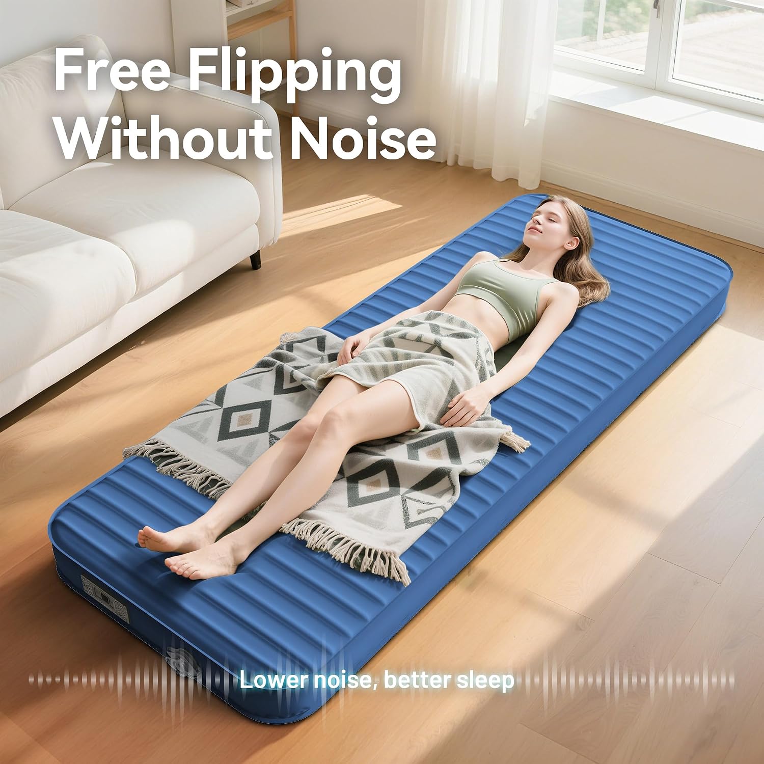 Sleeping Pad for Camping, Self Inflating 4" Memory Foam Mat