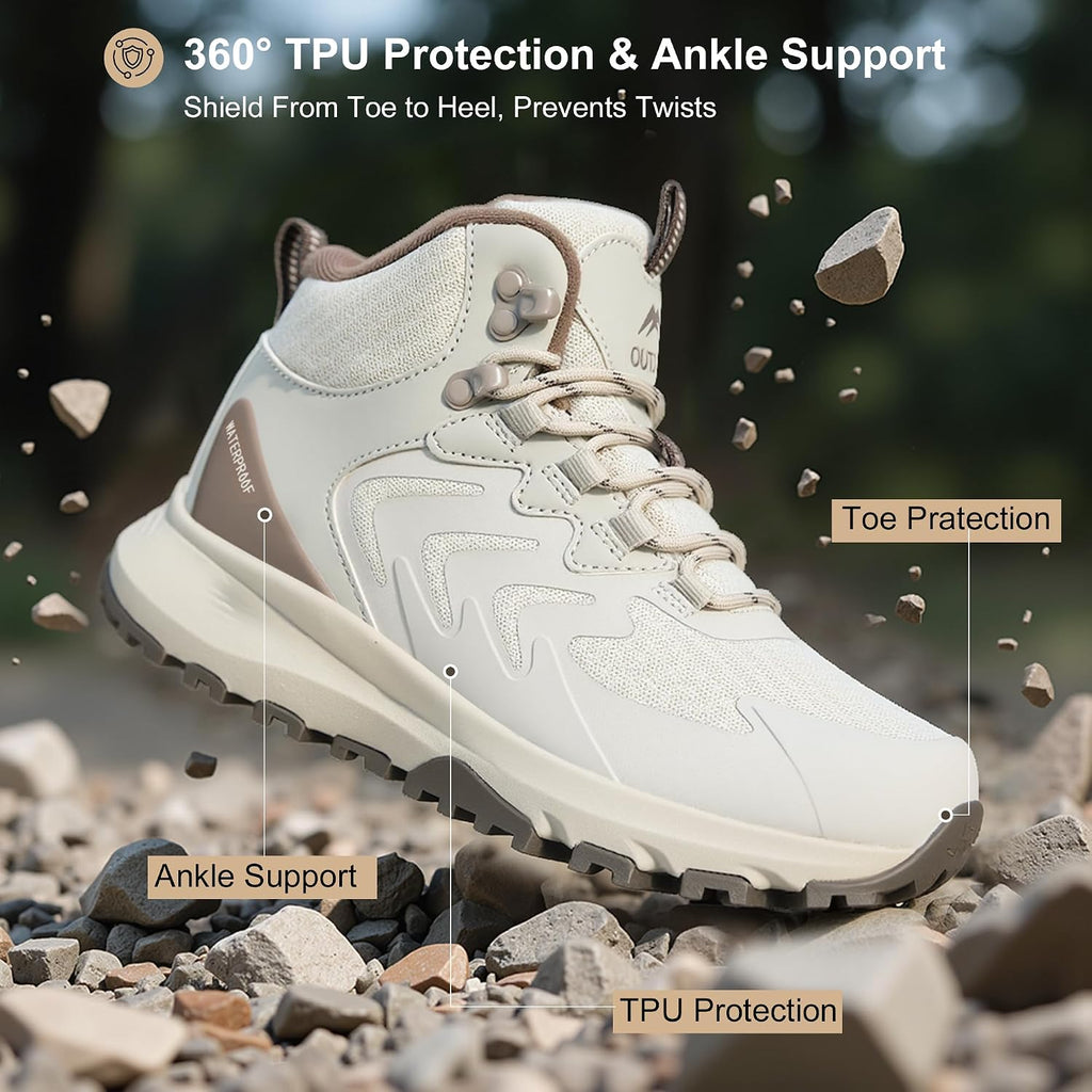Women's Lightweight Waterproof Hiking Boots Mid Ankle