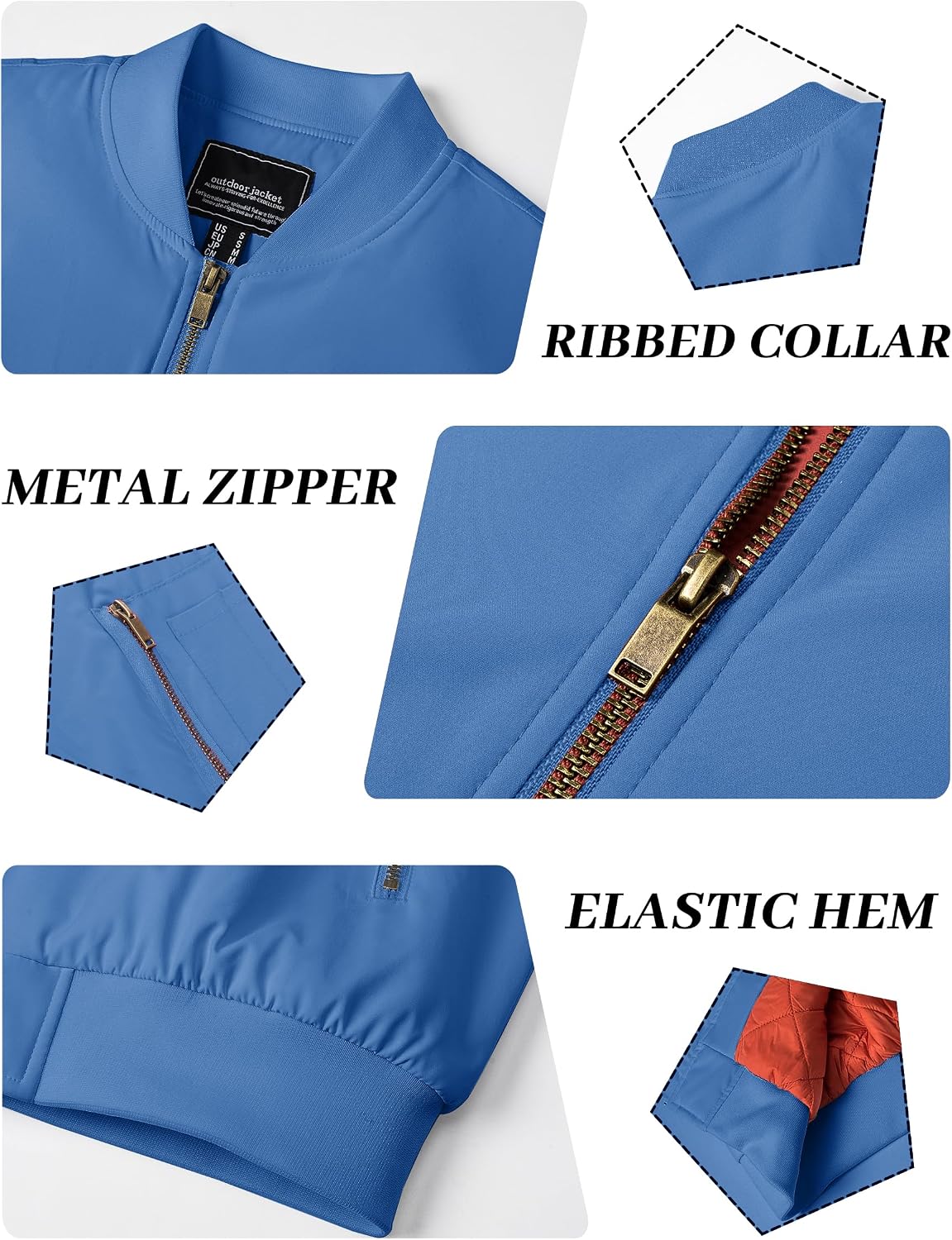 KEFITEVD Men's Bomber Jackets Winter Windbreaker Warm Full Zip Casual Coats