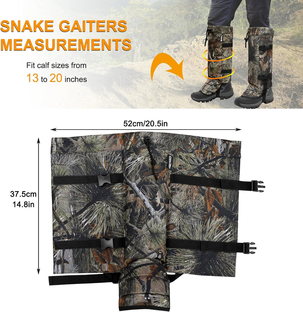 MDSTOP Snake Gaiters Leg Guards, Waterproof Snake Guards, Adjustable Snake Bite Protection for Lower Legs, Snake Chaps for Men & Women, Snake Proof Gaiters for Hunting,Outdoor and Farm Working