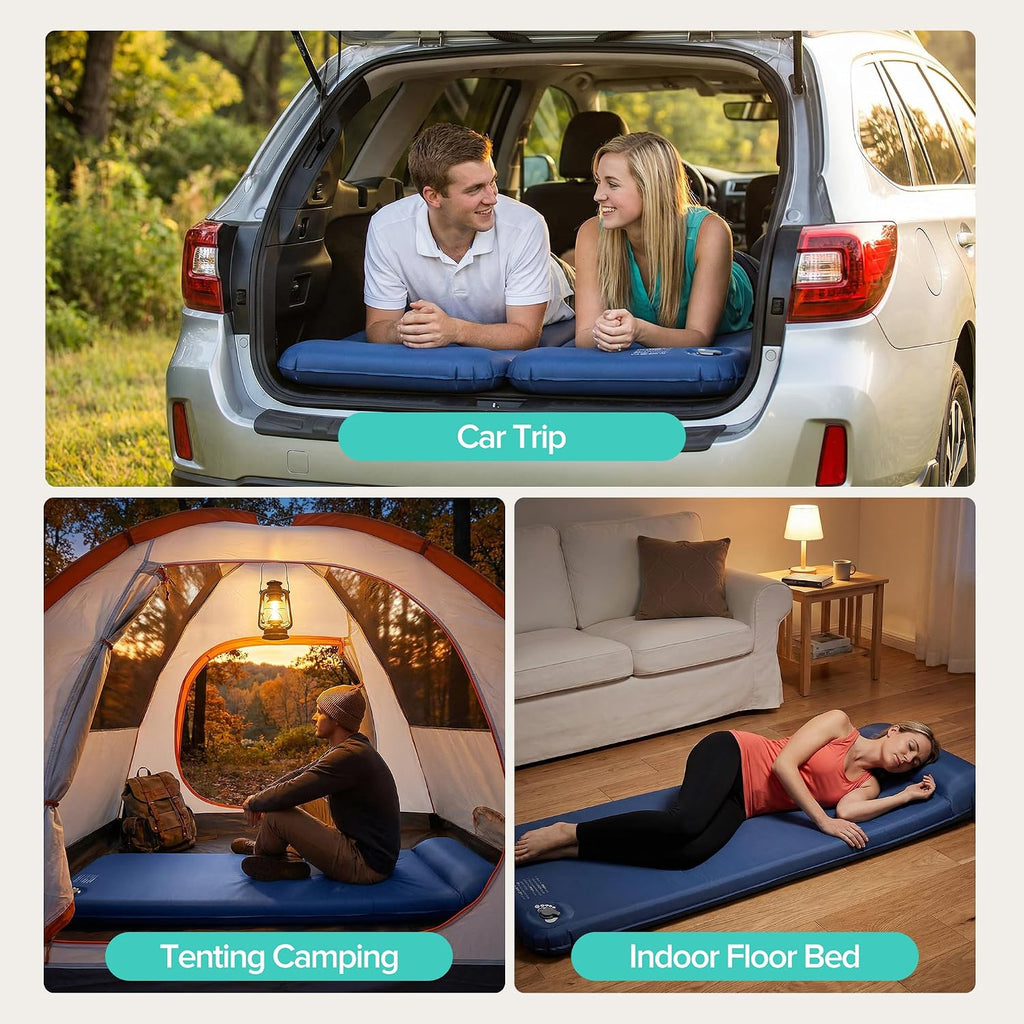 Self-Inflating Sleeping Pad, Foam Camping Mattress with Pillow
