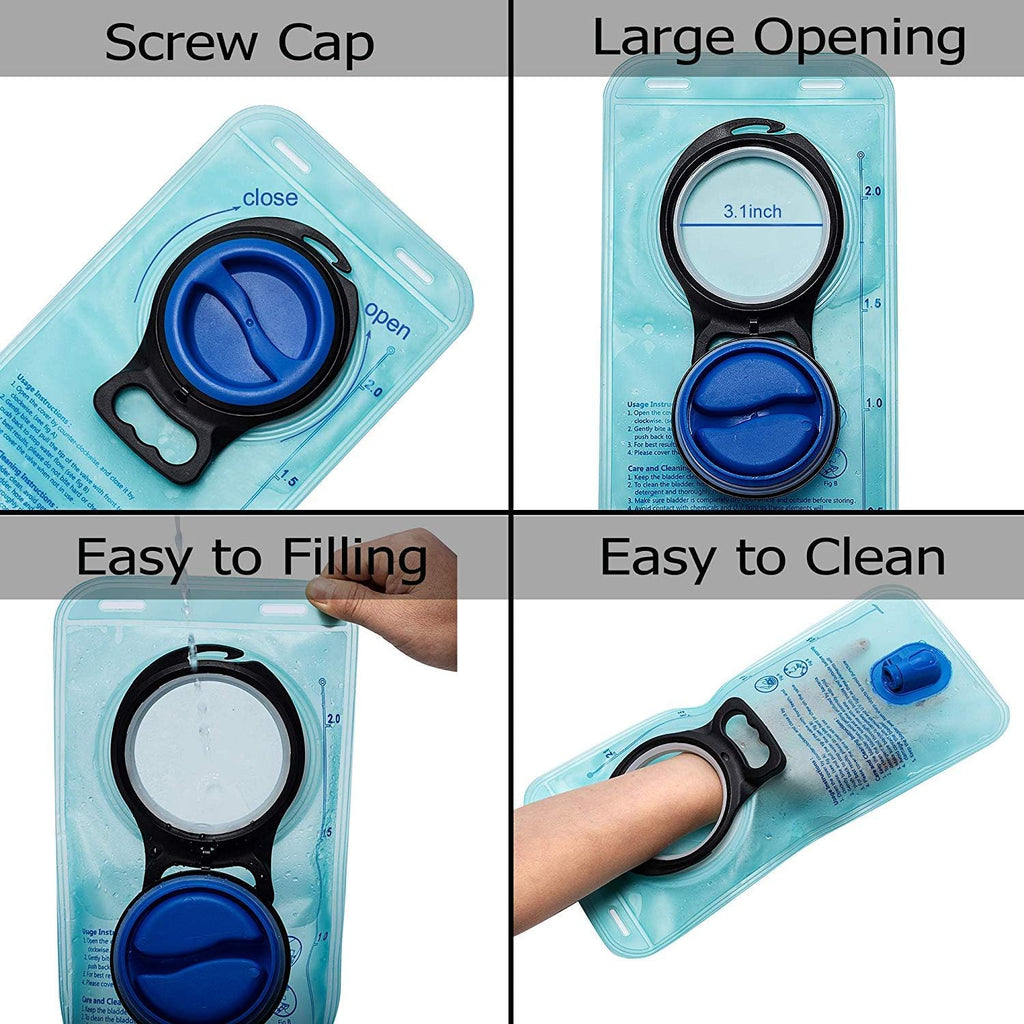 Mothybot 3L 2L 1.5L Hydration Bladder, Upgraded Leak Proof 50OZ/ 70OZ/ 100OZ 3 Liter Water Reservoir for Most Hydration Pack Replacement with Quick Release Insulated Tube & Auto Shut-Off Valve Outdoor