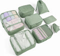 LANSKLBD 6/8 Set Packing Cubes for Suitcases Travel Luggage Packing Organizers,Travel Accessories Essentials Luggage Organizer with Shoe/Tioletry/Laundry Bag (Matcha Green, 8 set)