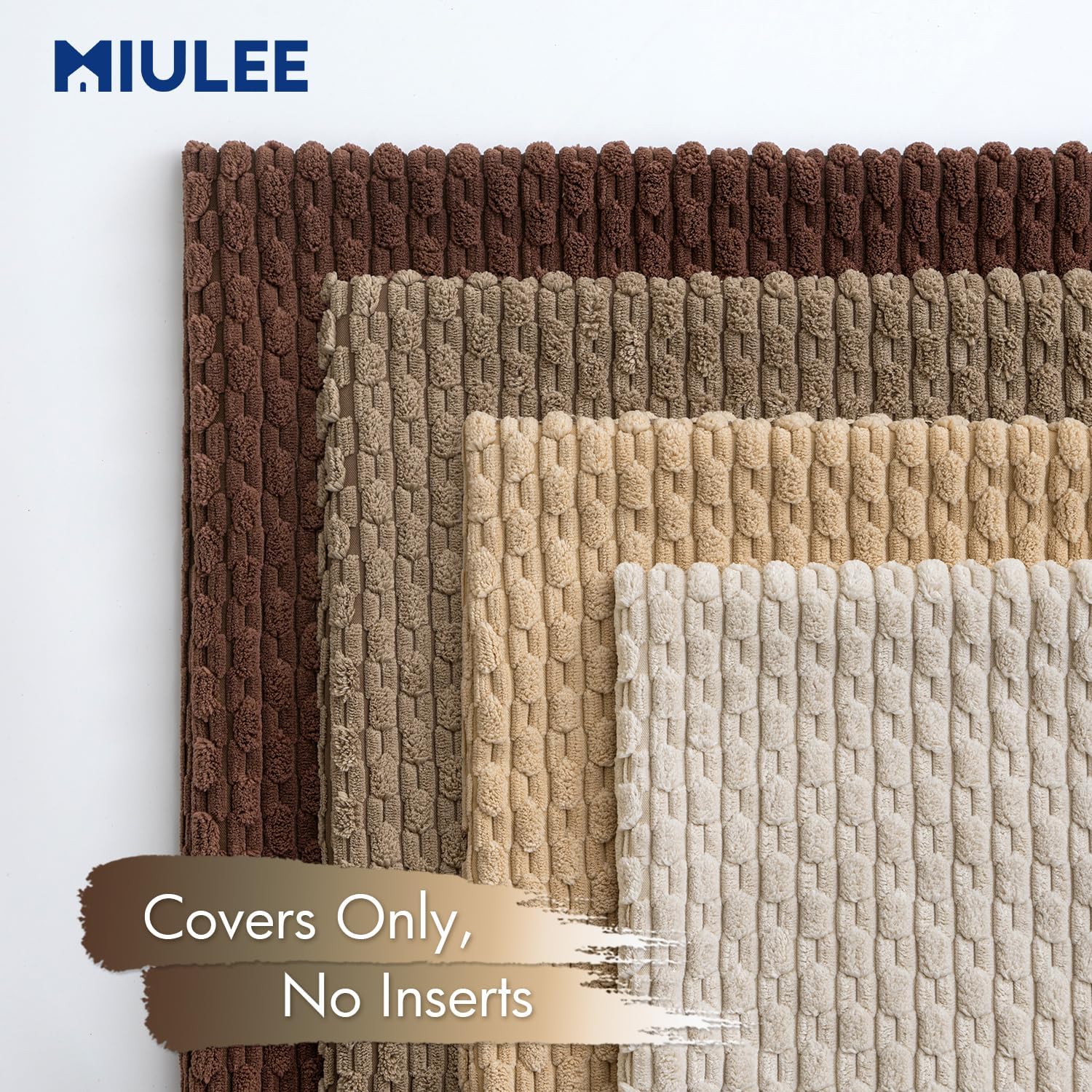MIULEE Boho Brown Decorative Throw Pillow Covers for Couch Sofa Living Room Set of 4 Rustic Cushion Covers Neutral Farmhouse Corduroy Pillowcases Home Decor 18x18 Inch Brown Gradient Series