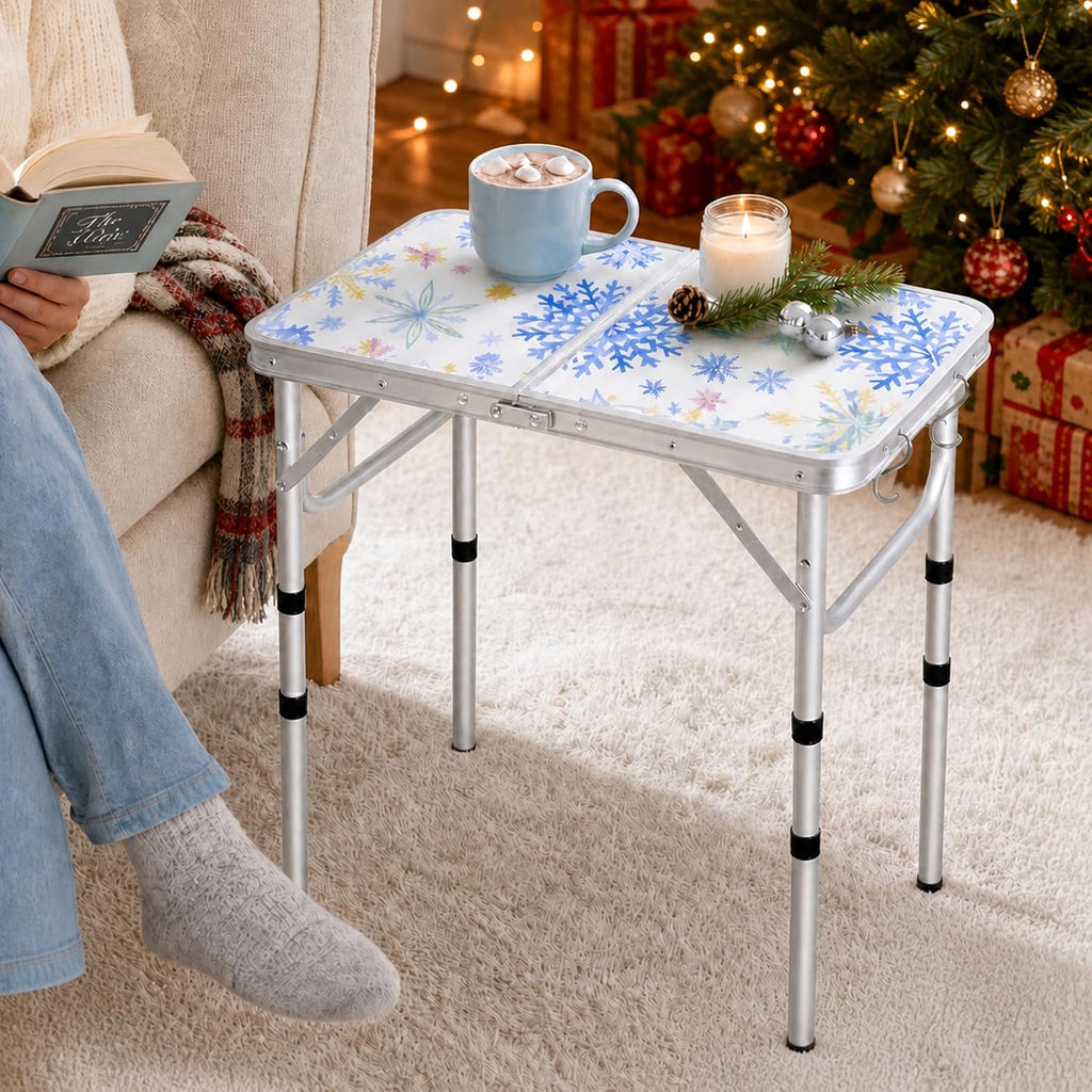 Small Folding Table 2 Foot, Lightweight Aluminum Portable Camping Table