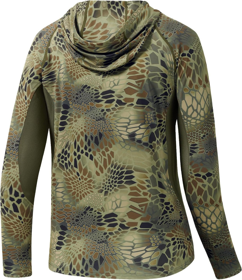 BASSDASH Men's UPF 50+ Lightweight Hunting Camo Hoodie Quick Dry Performance Long Sleeve Fishing Shirt with Hood FS30M