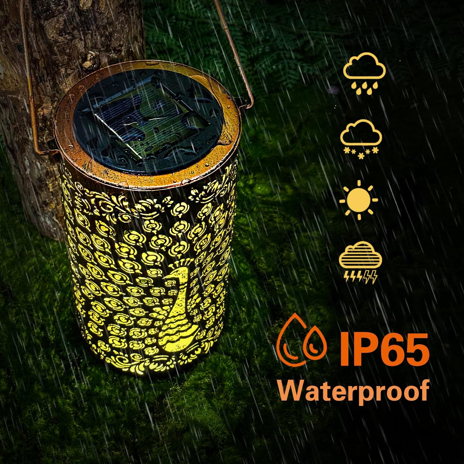 Peacock Solar Lanterns Outdoor Waterproof Hanging Solar Lights Peacock Gifts for Women Men Metal Decorative LED Lanterns for Yard, Patio, Lawn, Tabletop, Pathway, Landscape, Garden Decor