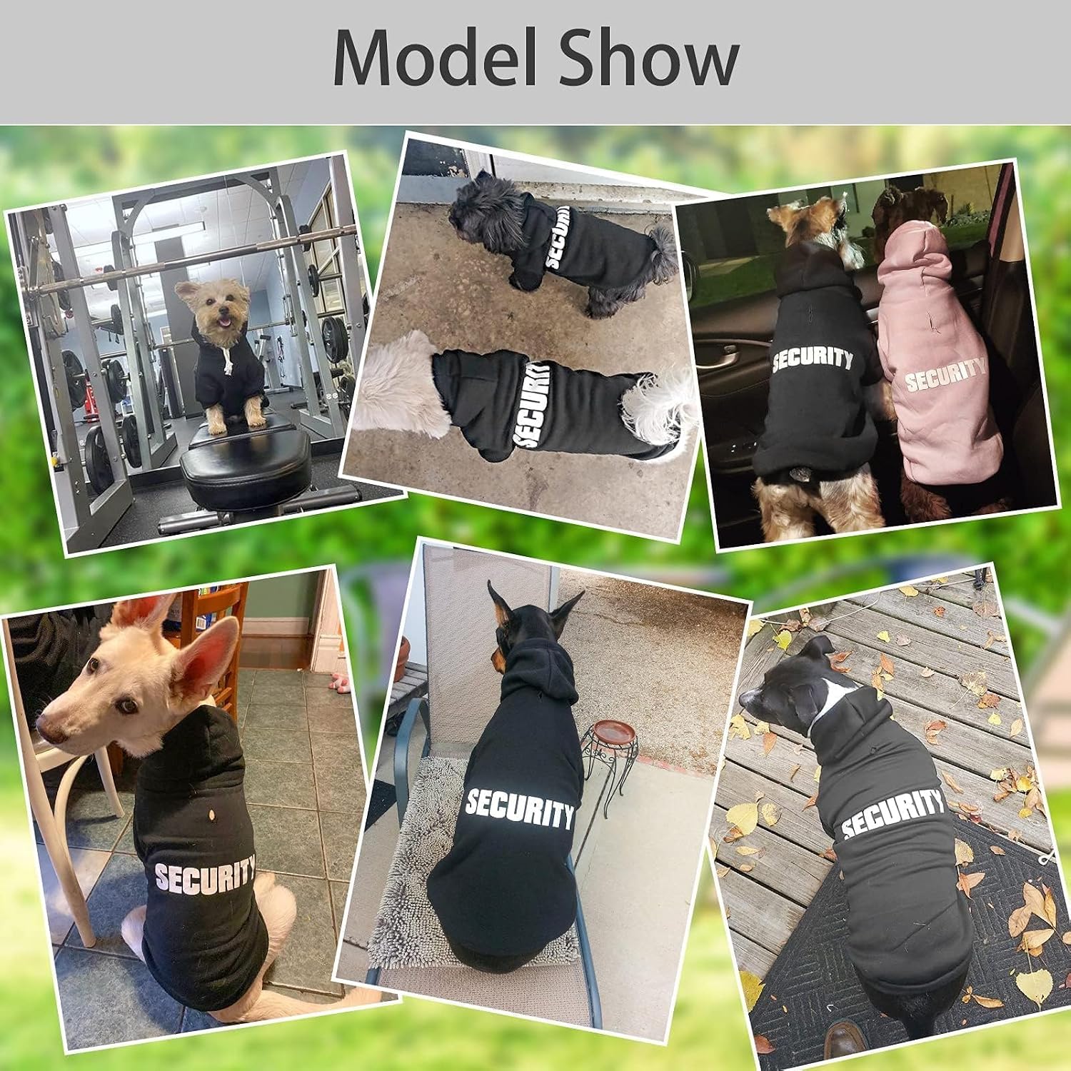 BINGPET Security Dog Hoodie, Pet Sweater Clothes with Leash Hole, Black