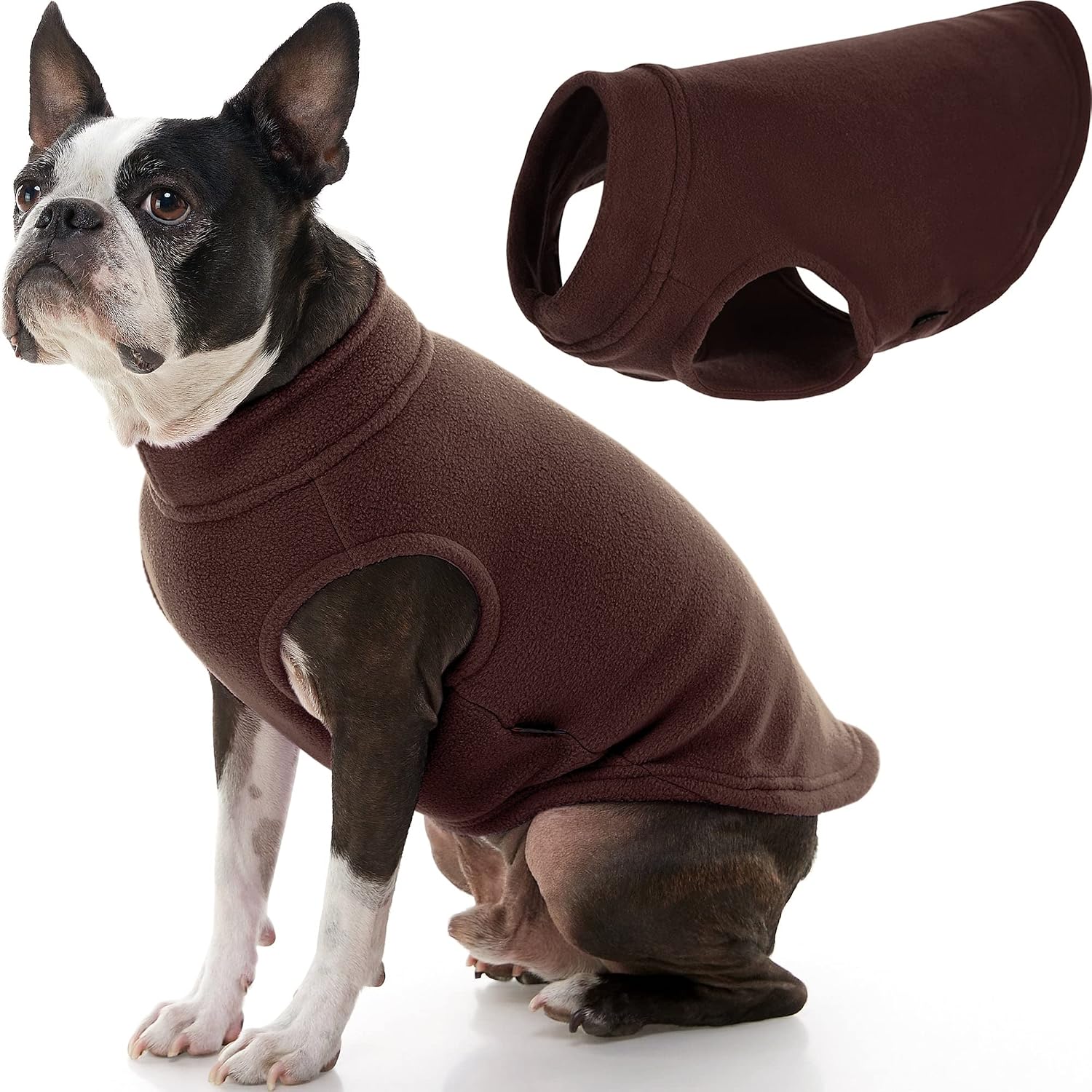Gooby Stretch Fleece Vest Dog Sweater, Argyle Pink, Medium